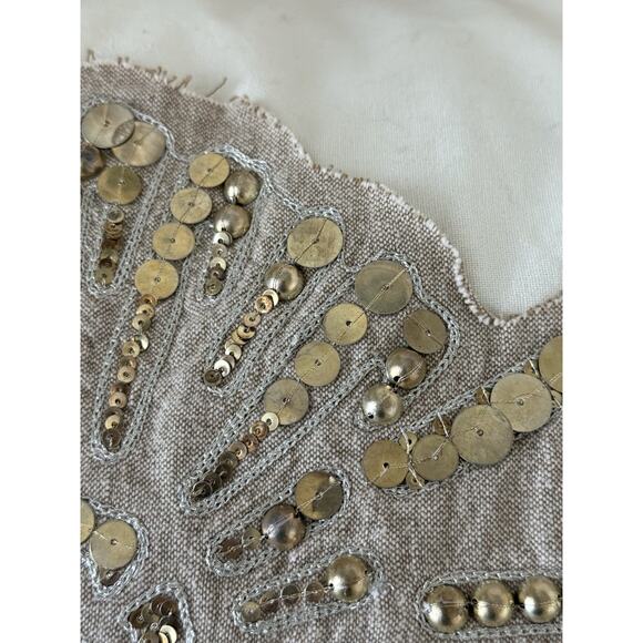 Pottery Barn Seashell Sequence Beaded Pillow Cover 20x20 Nautical Beach Seashore - Picture 7 of 11